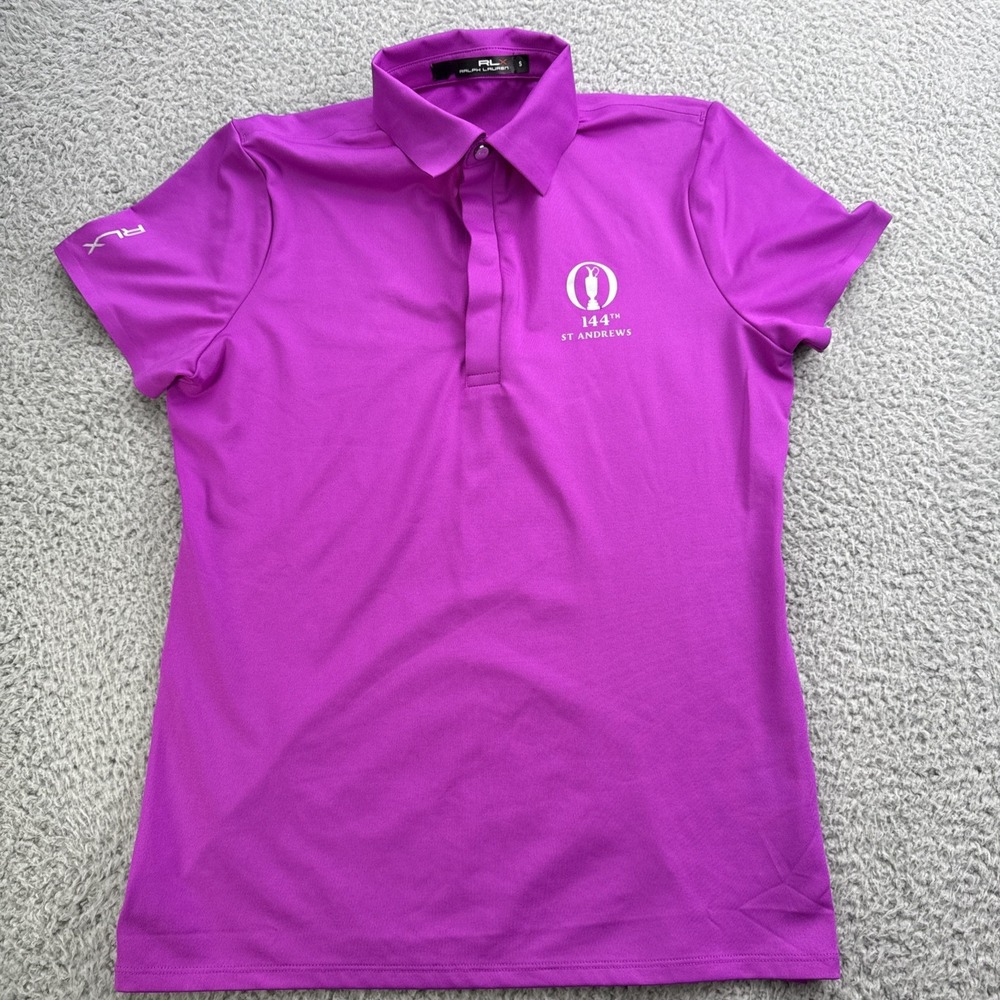 Ralph Lauren RLX Polo Shirt Womens Small Pink St Andrews 144th Golf Tee